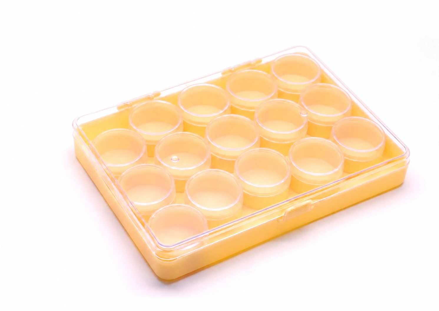 Ivory Plastic Storage Tray with 15 Round Containers