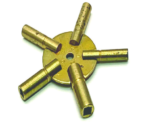 Five in One Brass Clock Key