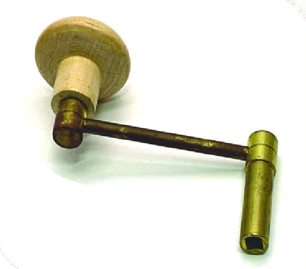 Brass Crank Key with Wooden Handle