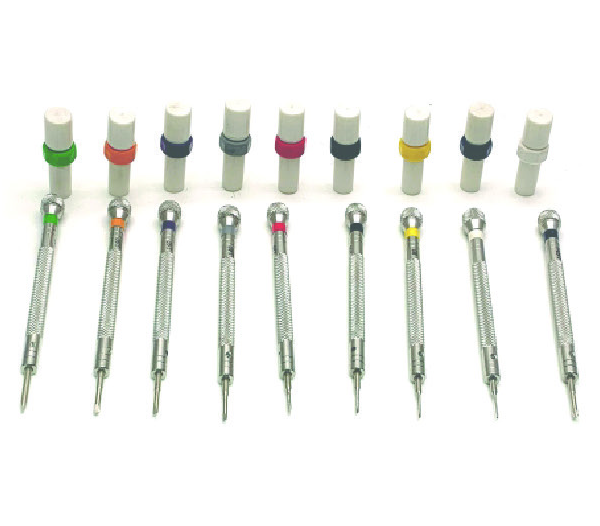Nine Piece Screwdriver Set with Stainless Steel Caps
