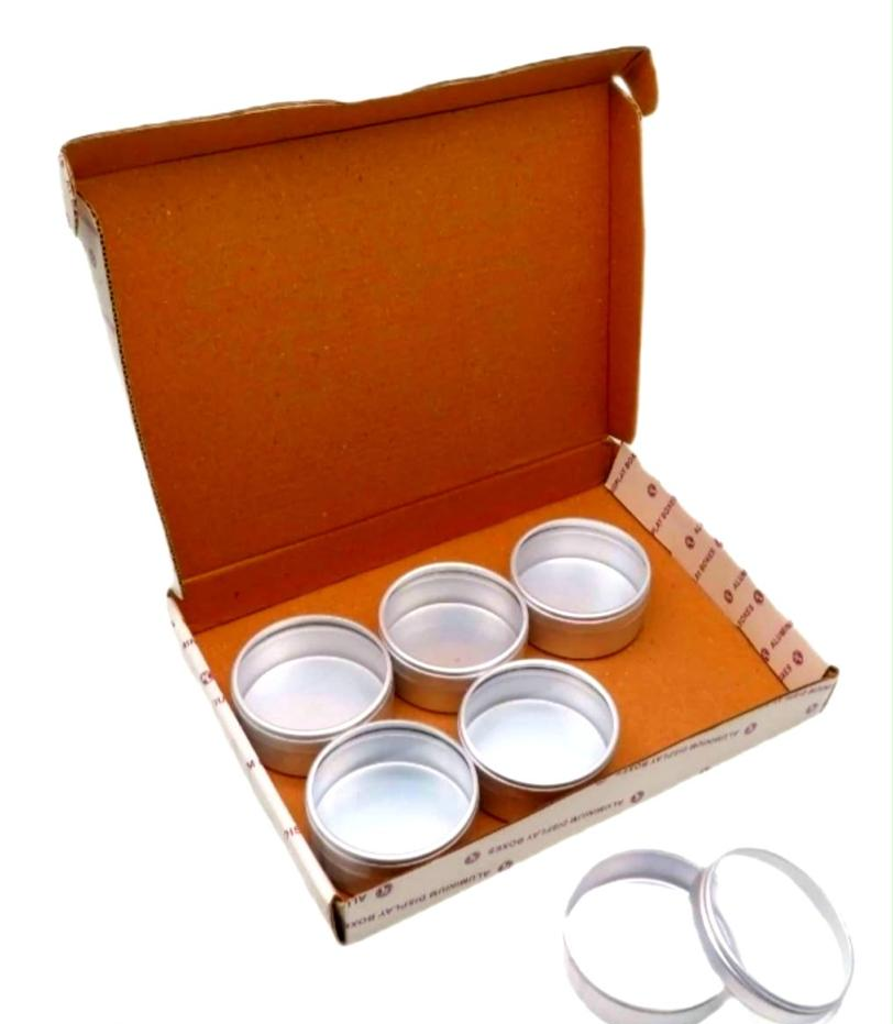 Boxed Aluminium Tin Set with 6 Containers Model 63